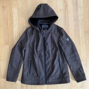 Point Zero soft-shell jacket brown black hooded Large